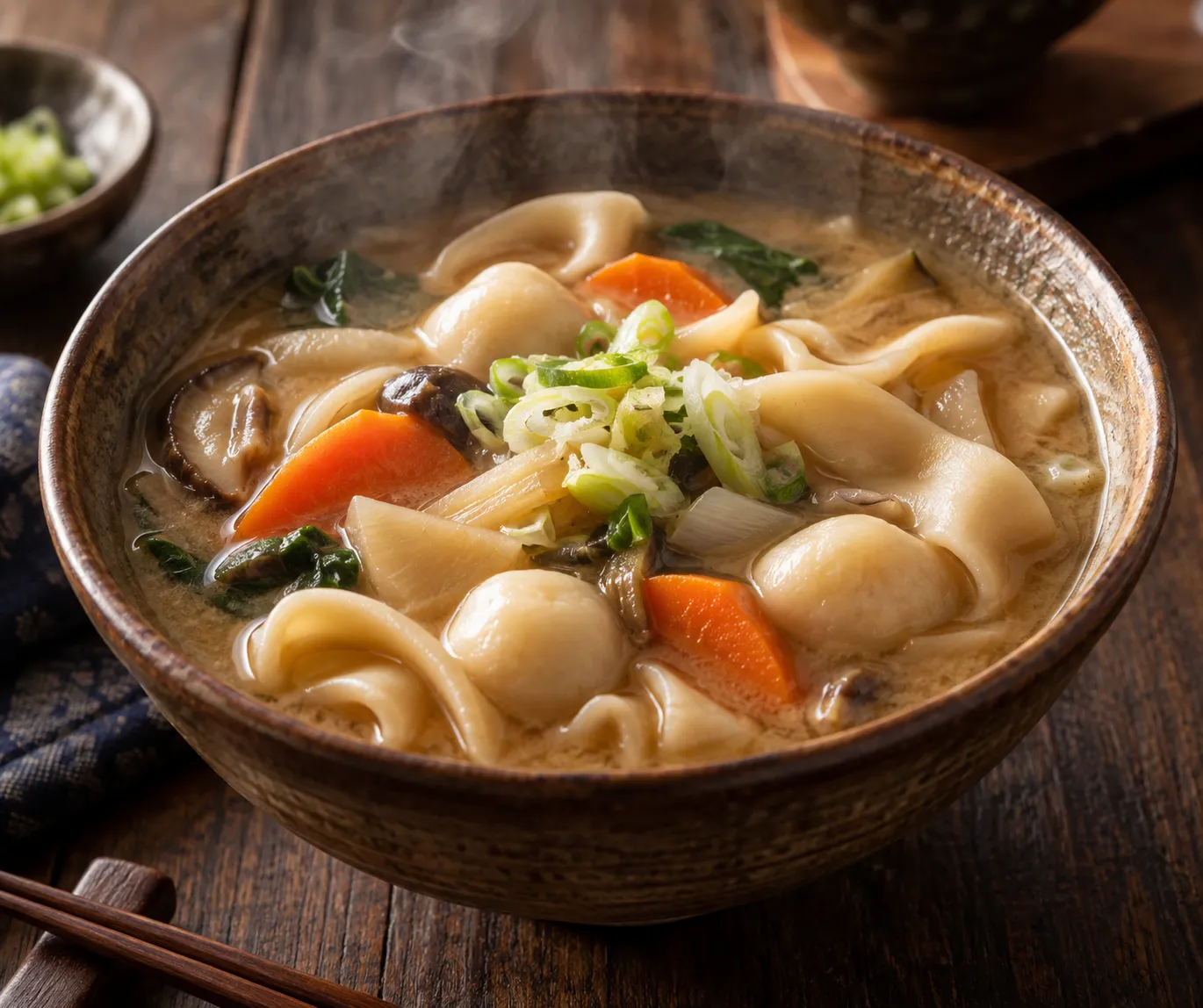 大分の郷土料理、やせうまだんご汁